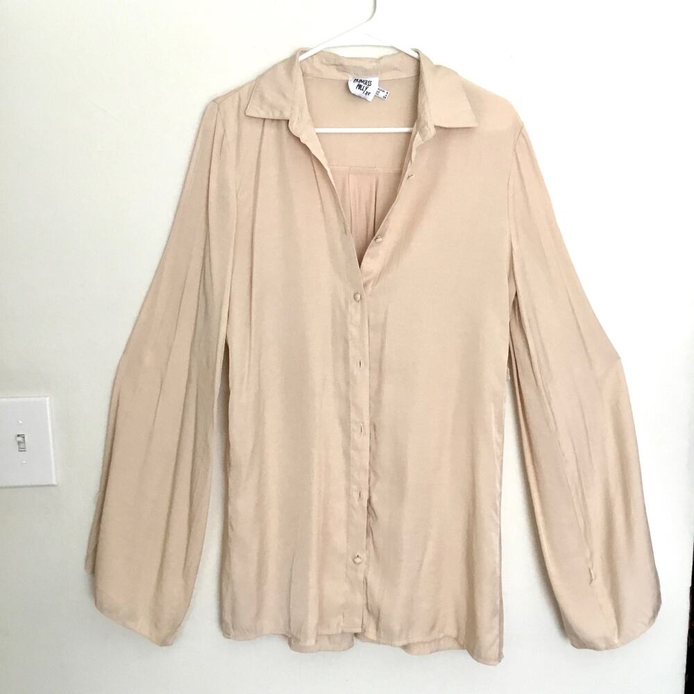 Princess Polly Shirt Mini Dress Flared Sleeves Sz 4